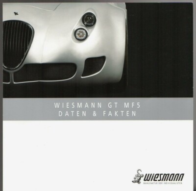Wiesmann GT MF5 Specifications 2009 German Market Foldout Brochure 