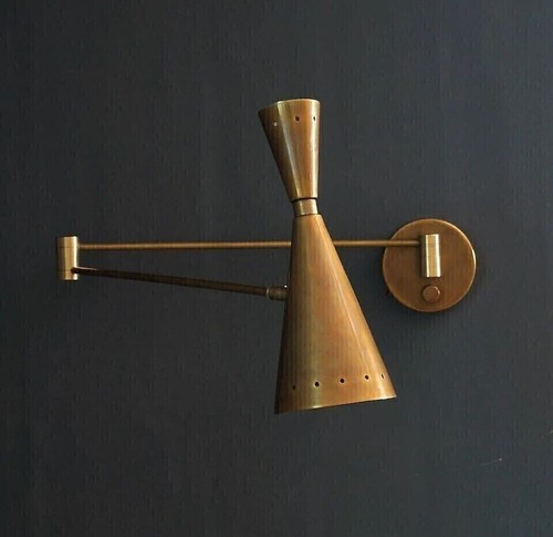Mid Century Wall Sconce LELO 2 Wall Light Lamp Handmade Brass Stilnovo Inspired