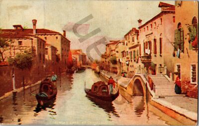 1911 Postcard Sensas Canal At Cannaregio Italy Vintage