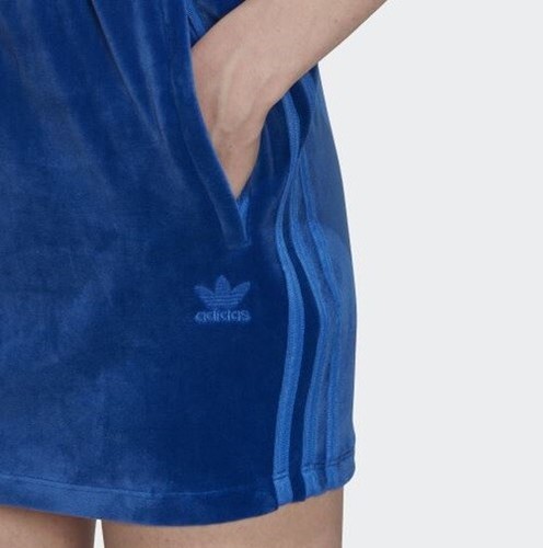 ADIDAS X JEREMY SCOTT SKIRT BLUE VELOUR SIZE LARGE WOMENS H53362 - 第 6/8 張圖片