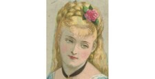HAND TINTED CDV, LADY W/ GOLD LOCKET + BRACELET