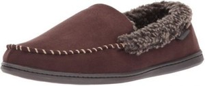 men's dearfoams microsuede whipstitch trim clog slippers