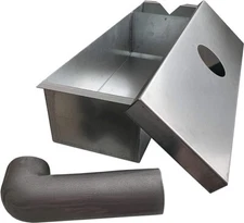 Grease Box for Restaurant Canopy Hood Exhaust Fan (Includes Down Spout)