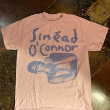 Vintage style Sinead O' Connor rock concert short sleeve white shirt KV35794