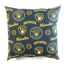MLB MILWAUKEE BREWERS COMPLETE 15 X 15 COTTON PILLOW - GIFTS 8 Styles