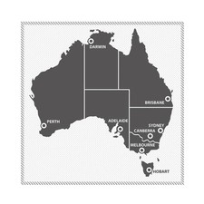 LARGE AUSTRALIA Map 60cm x 60cm Vinyl Sticker Decal Sign Window wall