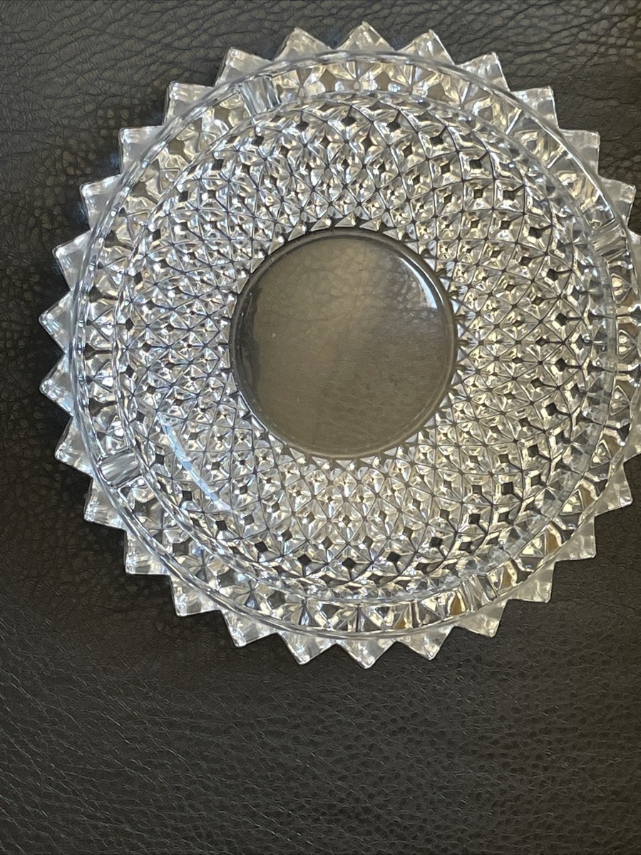 Vintage Crystal MIKASA HOYA Japan Ashtray Art Glass Design 7.75