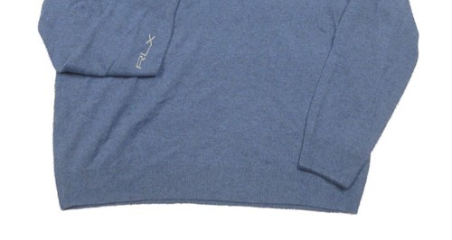 RLX Ralph Lauren Men's Blue Heather 100% Cashmere Pullover Hoodie - Picture 3 of 3