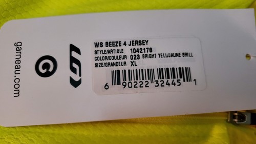Women's Garneau Breeze 4 Cycling Jersey, Size XL, Bright Yellow 1042178 - Picture 3 of 4