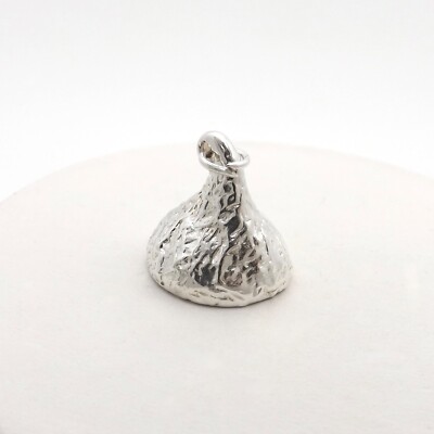 Sterling Silber Hershey Kiss Kisses Massiv Charm Anhänger Schokolade Süßigkeiten 13gr