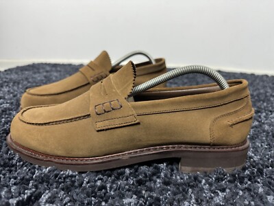 Berwick 1707 men 3961 camel suede loafers goodyear  vibram UK8 insole-10,8 inch
