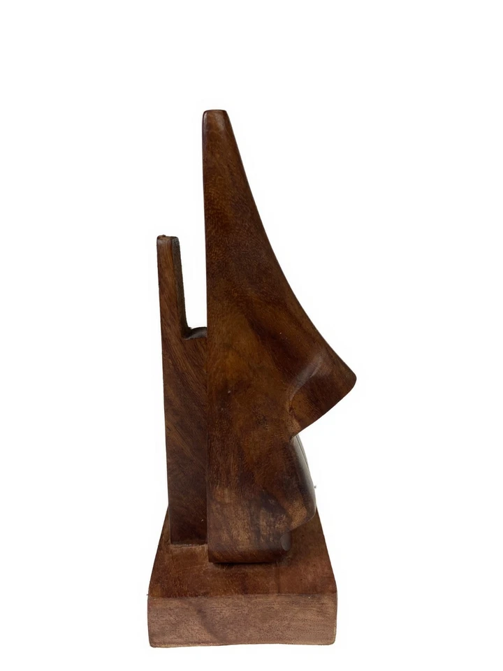 "Estatuilla de escritorio de exhibición con clip para nariz de 6"" bloqueador ámbar de madera" Foto 2 de 4