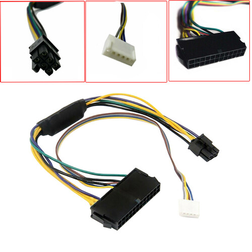 24 Pin A 6P Adaptateur D'Alimentation Cable Pr HP Elite 8100 8200 8300 800 600G1 - 第 1/5 張圖片