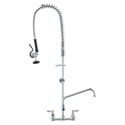 44'' Commercial Faucet with Pre-Rinse Sprayer Wall Mount Kitchen Sink Faucet
