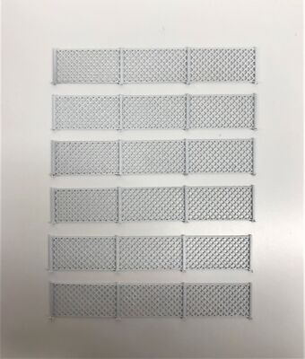 9131DM HO White Metal Type Fence 6pcs mm 112cad 1:87 Scale