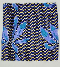 Rush Limbaugh Men's Pocket Square Wedding Dress Silk Blue Purple Leaves Hanky