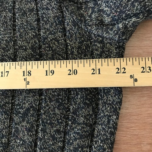 Maglione Oscar De La Renta uomo L nero grigio a costine 1/4 zip pullover manica lunga - Foto 8 di 11