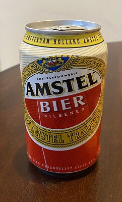 Amstel Bier Voetbal Soccer Beer Can Bottom Opened Staat Borg Brewery