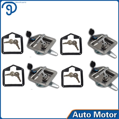 Truck Toolbox Door Lock Latch Folding T Handle Stainless Steel Latch with Keys - Picture 14 of 14