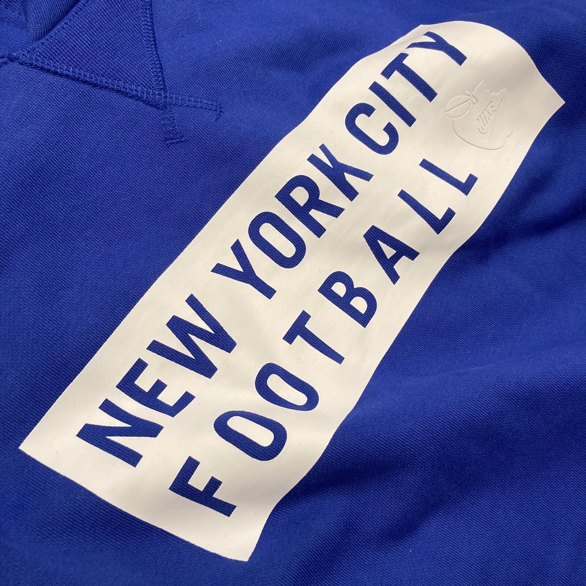 NIKE NYC Football Pull Over Loose Fit Hoodie AT6641 495 Blue MEN S LARGE L