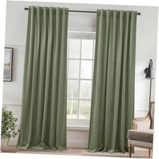Velvet Curtains 84 Inches Long, Elegant 52"W x 84"L Pack of 2 Sage Green
