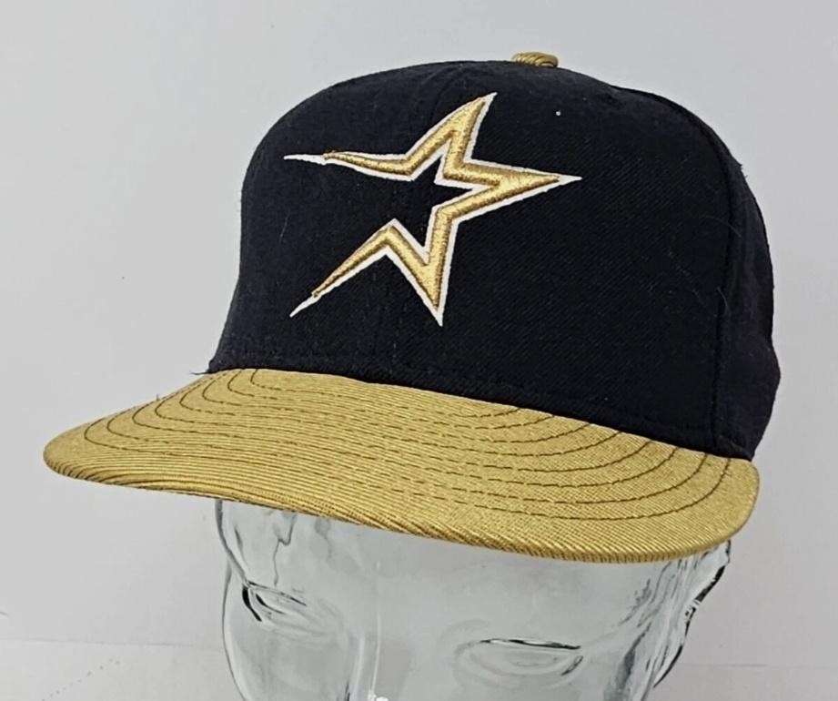 Vintage Houston Astros Hat Cap Fitted Mens 7/8 MLB Gold Alternate New Era  90s