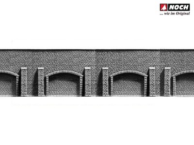 NOCH 58059 Spur H0 Arkaden-Steinmauer extra lang, 66,8 x 12,5 cm