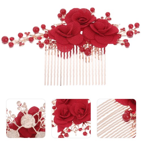 Pearl Headdress Insert Comb Bride Floral Hairpin Wedding Headpiece - 第 1/12 張圖片
