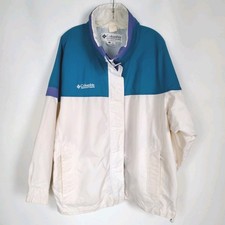 Vintage Columbia Bugaboo 90s Ski Jacket Shell Women s Colorblock White Teal XL