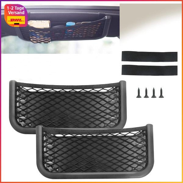 Kofferraum Netztasche 2 StüCk Aufbewahrungsnetz Selbstklebend FüR Auto ZubehöR-image