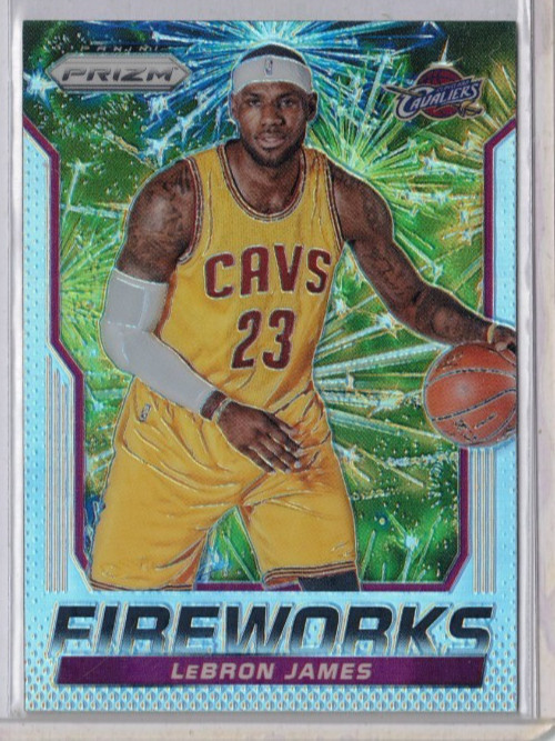 2014-15 Prizm LeBron James Fireworks Silver Prizm #4 Cavaliers