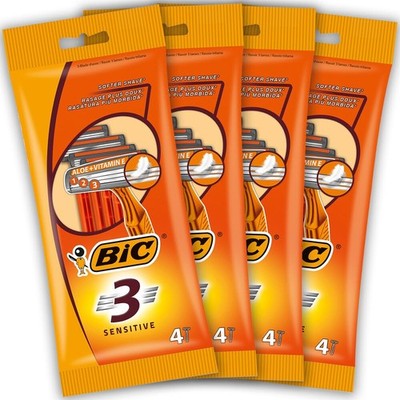 BIC 3 Sensitive Herrenrasierer 16er Pack 3 Klingen Aloe Vera & Vitamin E
