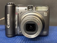 Canon PowerShot A590 IS 8.0MP Digital Camera TESTED W/ 2 GB SD Card /camera case