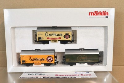 Märklin 4415 Sondermodell Clausthaler Erbacher Schofferhofer Bierwagen Set auf