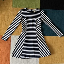 Michael Michael Kors Stripe Long Sleeve Dress Blue/White Sz 2