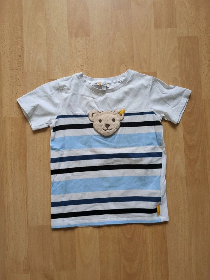 Steiff Jungen T-Shirt weiß blau Gr. 116 - Bild 1 von 4