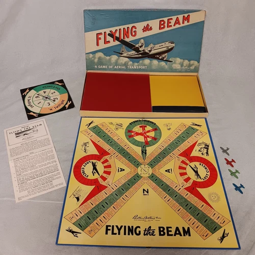 Flying The Beam Board Game 1941 Complete Metal Die Cast Planes Parker Brothers
