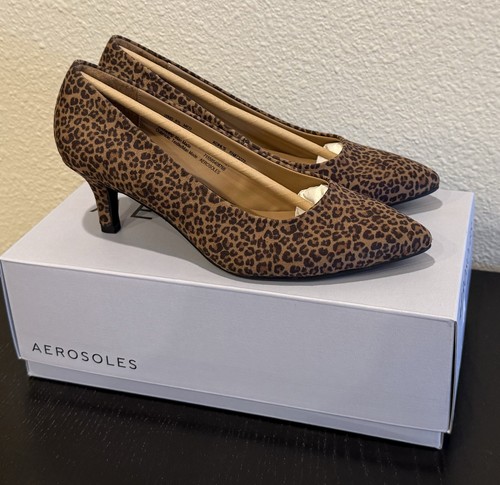 Aerosoles Elil Women's Mini Leopard Pumps Size 6.5 New In Box Quick Shipping - Picture 1 of 7