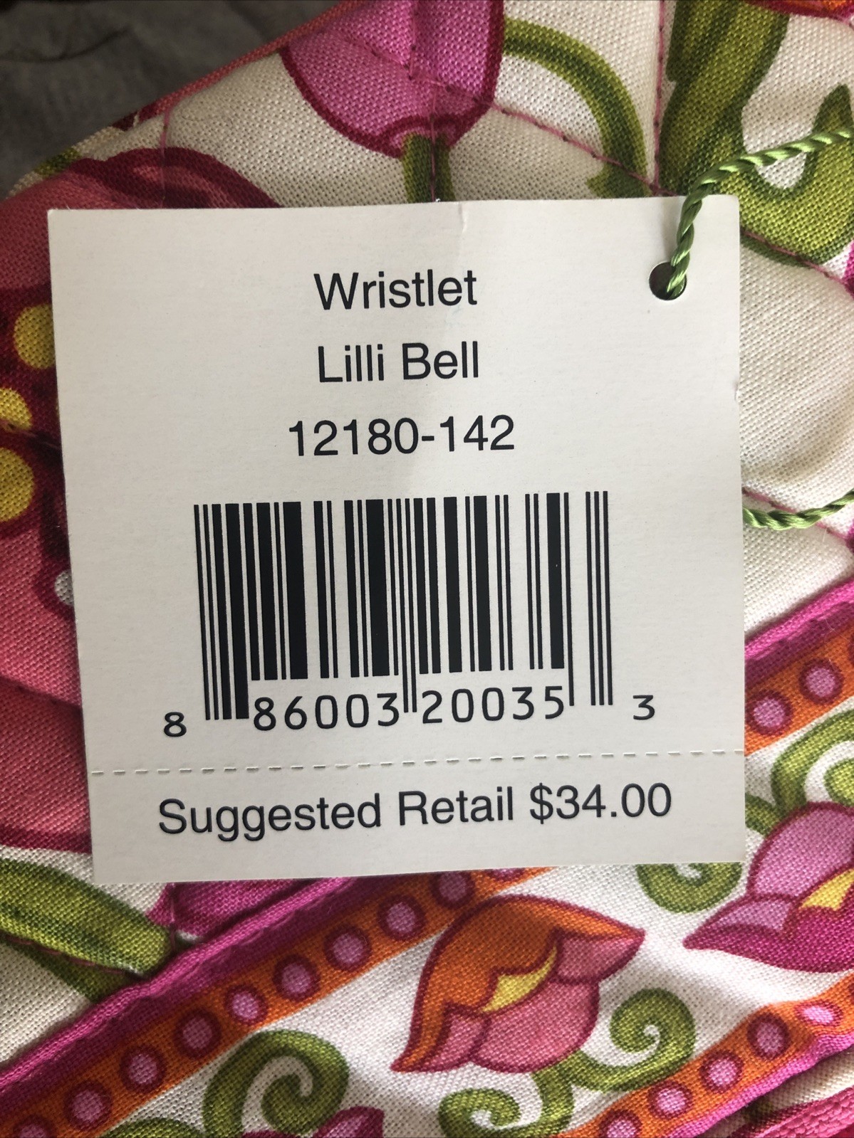 VERA BRADLEY Wristlet or Large Wallet LILLI BELL Pink Green White 7x4x1