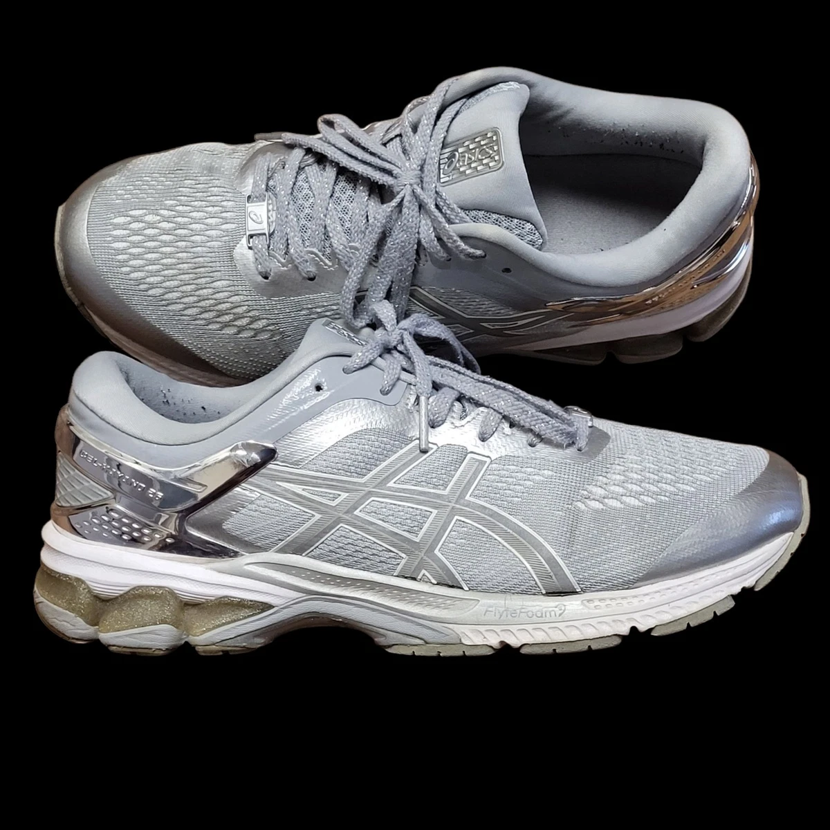 Asics Gel Kayano 26 Running Sneakers Shoes Grey 6 Gym New Womens 7 1/2 Asics Gel Kayano 26 Womens Running Shoes Grey Pink Gel  main image 4