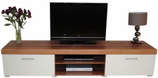1.4m White & Walnut 2 Door TV Cabinet
