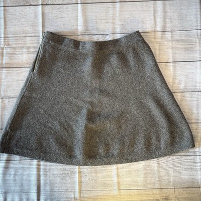 Tahari Wool Mini Skirt Women's L Gray Capsule Academia Twee Office Siren New