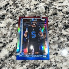 2025 Topps Chrome - David Montgomery Red White & Blue Prizm #103 Lions
