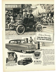 1952 Ethyl Gasoline Vintage Print Ad Nash Rambler Graham Antique Cars History