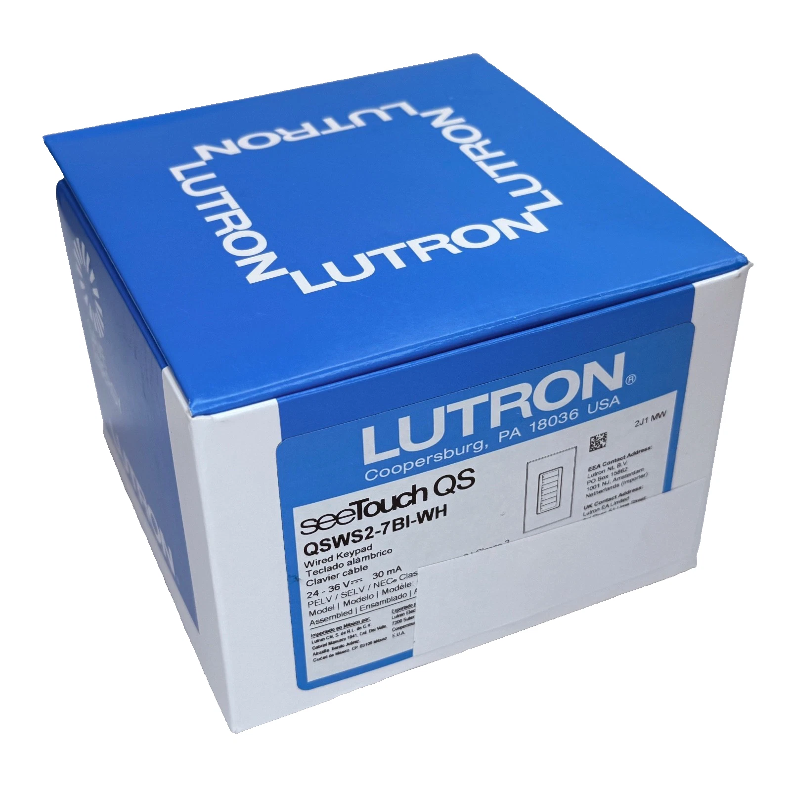 Lutron QSWS2-7BI-WH SeeTouch QS Wired Keypad - NEW
