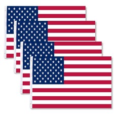 Apluschoice 4-Pack 3'x5' American Flags USA United States of America US Stars
