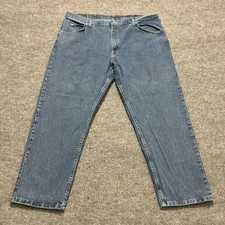 Vintage Wrangler Mens Straight Jeans Size 42x29 Blue Denim Relaxed Fit High Rise
