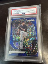2020 Prizm Blue Donut Circle Prizm Shane Bieber/199 - PSA 10- POP 1