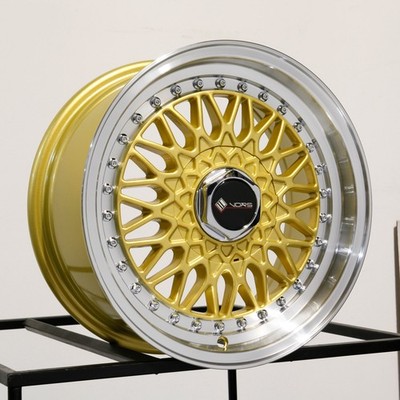 15x7 Vors VR3 4x100/4x114.3 32 Gold Wheels Rims Set(4) 73.1