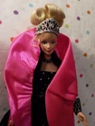 Mattel Vintage Happy Holidays 1998"Barbie Doll"Black/Pink Gown BlondeHair, Shoes